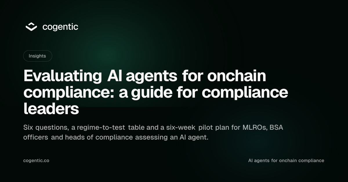 The compliance leader's guide to agentic AI in crypto | Cogentic AI
