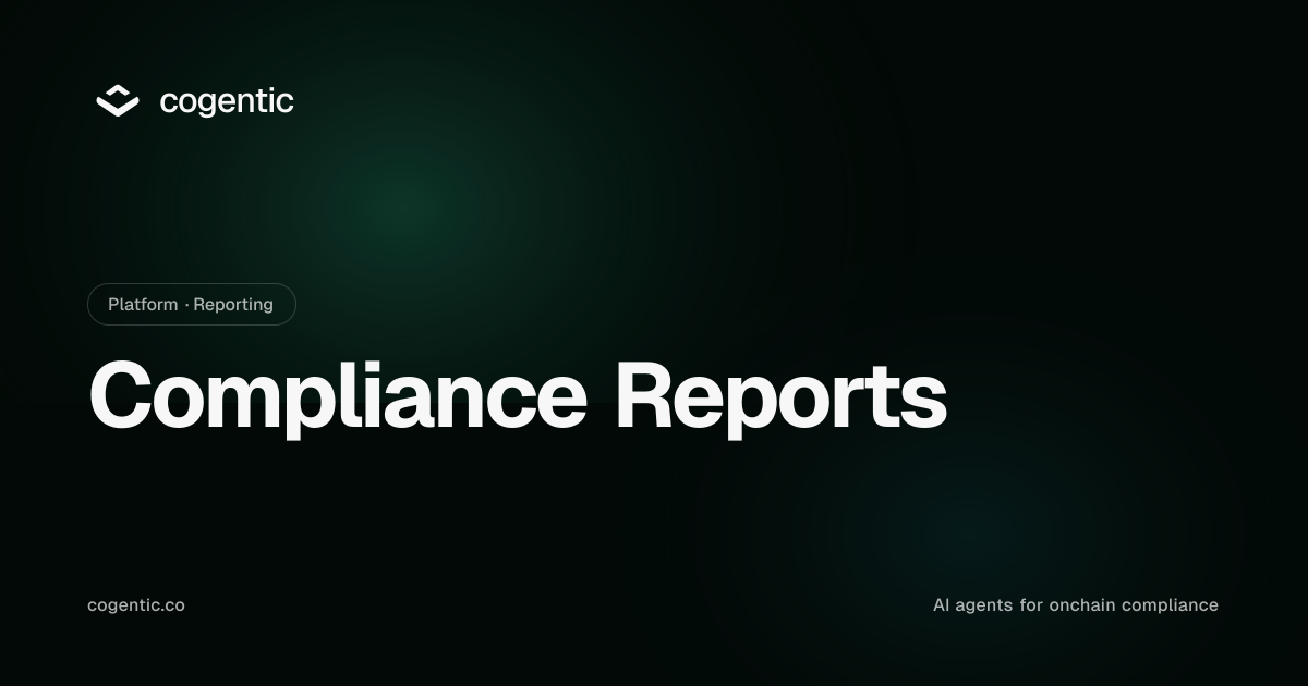 Compliance reports — regulator-ready, every figure traceable — Cogentic ...